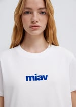 Miav Baskılı Beyaz Tişört Regular Fit/Normal Kesim 1610622-620