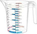Microcase 1000 ml Saplı Plastik Dereceli Renkli Ölçü Kabı - AL4693