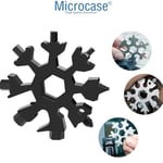 Microcase 18in1 Paslanmaz Çelik Kar Tanesi Taşınabilir Çok Fonksiyonlu Alyan Anahtarlık AL4245 (Beyaz)