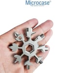 Microcase 18in1 Paslanmaz Çelik Kar Tanesi Taşınabilir Çok Fonksiyonlu Alyan Anahtarlık AL4245 (Beyaz)
