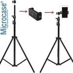Microcase 3 Ayak Sabitleyici Alüminyum Cep Telefonu Kamera DSLR Tripodu 201 cm - AL2496 SİYAH