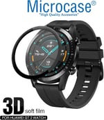 Microcase Huawei Watch GT2 46mm Tam Kaplayan Kavisli Ekran Koruyucu 3D Pet Film - Siyah
