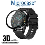 Microcase Huawei Watch GT2 46mm Tam Kaplayan Kavisli Ekran Koruyucu 3D Pet Film - Siyah