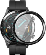 Microcase Huawei Watch GT2 46mm Tam Kaplayan Kavisli Ekran Koruyucu 3D Pet Film - Siyah