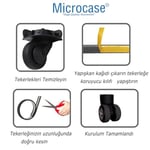 Microcase Kesilip Ayarlanabilir Silikon Aşınmaya Dayanıklı Ses Önleyici Bavul Valiz Teker Kılıfı Siyah -AL4830 8 Adet