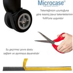 Microcase Kesilip Ayarlanabilir Silikon Aşınmaya Dayanıklı Ses Önleyici Bavul Valiz Teker Kılıfı Siyah -AL4830 8 Adet