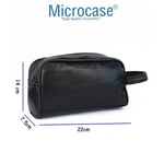 Microcase Unisex 2 Gözlü Günlük Portföy Tıraş Makyaj Kuzu Derisi El Çantası-AL4433
