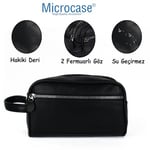 Microcase Unisex 2 Gözlü Günlük Portföy Tıraş Makyaj Kuzu Derisi El Çantası-AL4433