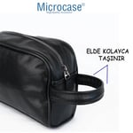 Microcase Unisex 2 Gözlü Günlük Portföy Tıraş Makyaj Kuzu Derisi El Çantası-AL4433