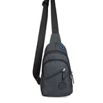 Microcase YB Collection Unisex Kulaklık Çıkışlı Çapraz Göğüs Sırt Çantası - Füme AL3631