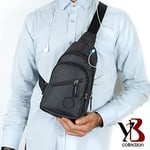 Microcase YB Collection Unisex Kulaklık Çıkışlı Çapraz Göğüs Sırt Çantası - Füme AL3631