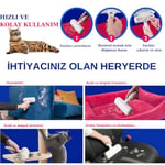 Micron Hazneli Kedi Köpek Tüy Temizleyici Kıl Toz Toplayıcı Kazak Halı Tiftik Temizleyici Gırgır 2 Yönlü Oda Kokusu Hediyeli