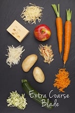 Microplane mutfak rendesi çok kaba patates, kabak, havuç, elma, lahana ve peynir için paslanmaz çelik bıçaklı, siyah renkte, ABD'de üretilmiştir