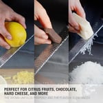 Microplane Zester mutfak rendesi, beyaz, narenciye, sert peynir, zencefil, çikolata ve muskat fındığı için, ince paslanmaz çelik bıçaklı - ABD'de üretilmiştir