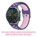 Microsonic Huawei Watch GT2 Pro Rainbow Sport Band için Kordon Lacivert Pembe