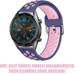 Microsonic Huawei Watch GT2 Pro Rainbow Sport Band için Kordon Lacivert Pembe