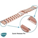 Microsonic Huawei Watch GT3 42mm için Metal Stainless Steel Kordon Rose Gold [Watch GT3 42mm ile Uyumlu Kordon - Rose Gold]