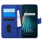 Microsonic Realme 5i için Kılıf Fabric Book Wallet Lacivert [Realme 5i ile Uyumlu Kılıf - Lacivert]