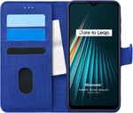 Microsonic Realme 5i için Kılıf Fabric Book Wallet Lacivert [Realme 5i ile Uyumlu Kılıf - Lacivert]