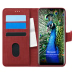 Microsonic Reeder P13 Blue için Kılıf Fabric Book Wallet Kırmızı [P13 Blue ile Uyumlu Kılıf - Kırmızı]