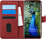 Microsonic Reeder P13 Blue için Kılıf Fabric Book Wallet Kırmızı [P13 Blue ile Uyumlu Kılıf - Kırmızı]