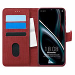 Microsonic Reeder P13 Blue Max 2021 128 GB için Kılıf Fabric Book Wallet Kırmızı [P13 Blue Max 2021 128 GB ile Uyumlu Kılıf - Kırmızı]