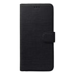 Microsonic Xiaomi Poco X3 GT için Kılıf Fabric Book Wallet Siyah [Poco X3 GT ile Uyumlu Kılıf - Siyah]