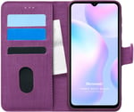 Microsonic Xiaomi Redmi 9A için Kılıf Fabric Book Wallet Mor [Redmi 9A ile Uyumlu Kılıf - Mor]