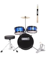 Midex CD300X-BL Akustik Çocuk Baterisi Davulu Seti 5-14 Yaş İçin Full Set