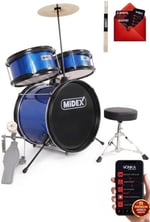Midex CD300X-BL Akustik Çocuk Baterisi Davulu Seti 5-14 Yaş İçin Full Set