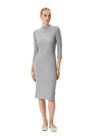 Midi Triko Elbise Yarım Kollu Bisiklet Yaka Slim Fit