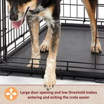 MidWest Homes for Pets Köpek Sandığı Yaşam Aşamaları 36' Çift Kapılı Katlanır Metal Köpek Sandığı | Bölücü Panel, Zemin Koruma Ayakları, Sızdırmaz Köpek Tavası | 90,5 cm x 62,1 cm x 55,7 cm, Orta