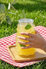 Mien Üzüm Desen Bubble Borosilikat Cam Pipetli Bardak 1 Litre