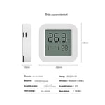 Mijia Isı Ve Nem Ölçer Termometre Bluetoooth Bağlantılı Dijital Termometre LCD Ekranlı Isı Nem Ölçer, iOS/Android ile uyumlu,çucuk,bebek,ev vs. için, beyaz