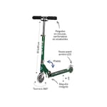 Mikro Kickboard- Sprite LED - 2 Tekerlekli Tekme Scooter Yaş 8+, Katlanır, Hafif, Hareketle Aktive Edilen Işıklı Tekerlekli Taşınabilir Scooter