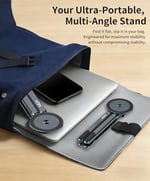 miley Masa için Taşınabilir Katlanabilir Dizüstü Bilgisayar Standı, Katlanabilir Ergonomik, 8 Seviyeli Yükseklik, 13-17 inç Dizüstü Bilgisayarlar, Alüminyum Yapı, Tripod Uyumlu, Taşınabilir, Saklama