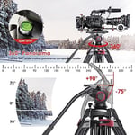 miliboo mtt609 a 168,9 cm taşınabilir alüminyum tripod, 360 derece küre başlı, 1/10,2 cm hızlı değiştirme plakası, DSLR fotoğraf makinesi/Vdeo için, toka ve zemin üzerinde tasarım daha fazla sağlamlık