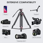 miliboo mtt609 a 168,9 cm taşınabilir alüminyum tripod, 360 derece küre başlı, 1/10,2 cm hızlı değiştirme plakası, DSLR fotoğraf makinesi/Vdeo için, toka ve zemin üzerinde tasarım daha fazla sağlamlık