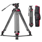 miliboo mtt609 a 168,9 cm taşınabilir alüminyum tripod, 360 derece küre başlı, 1/10,2 cm hızlı değiştirme plakası, DSLR fotoğraf makinesi/Vdeo için, toka ve zemin üzerinde tasarım daha fazla sağlamlık