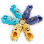 Milk Moo Soft Cuddles Çocuk Ev Terliği, Patenci Çita Desenli,%100 Pamuk Kadife, Kaydırmaz Taban, 29-30 numara 20 cm