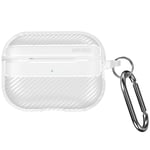 Minesk Airpods Pro 2 ile Uyumlu Fiber Karbon Görünümlü Şeffaf Silikon Kılıf Tam Oturan Mükemmel Kalıp ve Göz Alıcı Şık Tasarım (Airpods Pro 2)