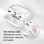 Minesk Airpods Pro 2 ile Uyumlu Şeffaf Cyrstal Clear Ultra Berrak Silikon Kılıf - Alt Üst Ayrı (Airpods Pro 2)