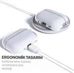 Minesk Airpods Pro 2 ile Uyumlu Şeffaf Cyrstal Clear Ultra Berrak Silikon Kılıf - Alt Üst Ayrı (Airpods Pro 2)