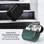Minesk Airpods PRO 3 ile Uyumlu Armor Serisi Darbelere Karşı Ultra Güçlü Koruma Fiber Karbon Arka Tasarım Kılıf (Siyah, Airpods Pr - Seçenekler: Airpods Pro 2, Airpods 3, Airpods Pro 3 2025, Airpods 4