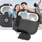 Minesk Airpods Pro 3 ile Uyumlu Fabric Serisi Özel Kilitli Tasarım ve Kumaş Yüzeyli Kılıf Darbelere Karşı Koruyucu Kapak (Gri, Airpods Pro  - Seçenekler: Airpods Pro 2, Airpods Pro 3 (2025), Airpods 4