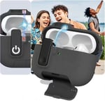 Minesk Airpods Pro 3 ile Uyumlu Fabric Serisi Özel Kilitli Tasarım ve Kumaş Yüzeyli Kılıf Darbelere Karşı Koruyucu Kapak (Gri, Airpods Pro  - Seçenekler: Airpods Pro 2, Airpods Pro 3 (2025), Airpods 4
