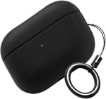 Minesk Airpods Pro 3 ile Uyumlu Leather Skin Parmak izi Tutmayan ve Çizilmeyen Dış Yüzeye Sahip Mükemmel Koruma Sağlayan Orta Sertlikte Silikon Kılıf (Siyah, Airpods Pro 3. Nesil 2025)