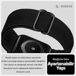 Minesk Apple Watch için Uyumlu Bilek Kalınlığına Göre Ayarlanabilir Yumuşak Kumaşlı ve İnce Görünümlü Dayanıklı Sık Dokuma K - Seçenekler: Siyah, No-2, No-3, No-4, No-5, No-7, No-10, Haki, Koyu Gri...