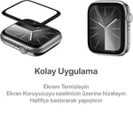 Minesk Apple Watch ile Uyumlu Nano-PPF Ekran Koruyucu Tam Kaplayan Tasarım ve Güçlü Yapışkan (41 MM) - Bedenler: 38 MM, 41 MM