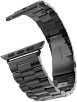 Minesk Apple Watch ile Uyumlu Premium Metal Kordon Paslanmaz Çelik Materyal 42-44-45-46-49 MM için (Siyah)